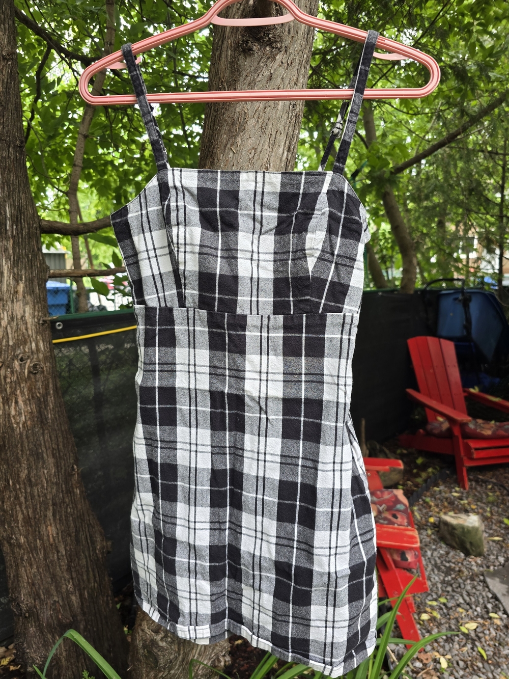 🛍3/$30 Hollister Black and White Plaid Mini Dress